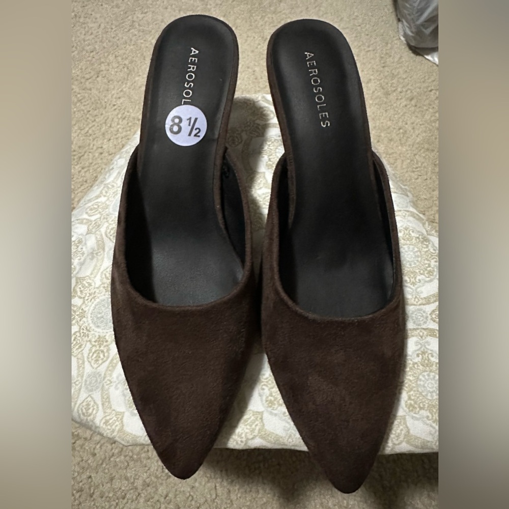 AEROSOLES Women's Dark Brown Mules